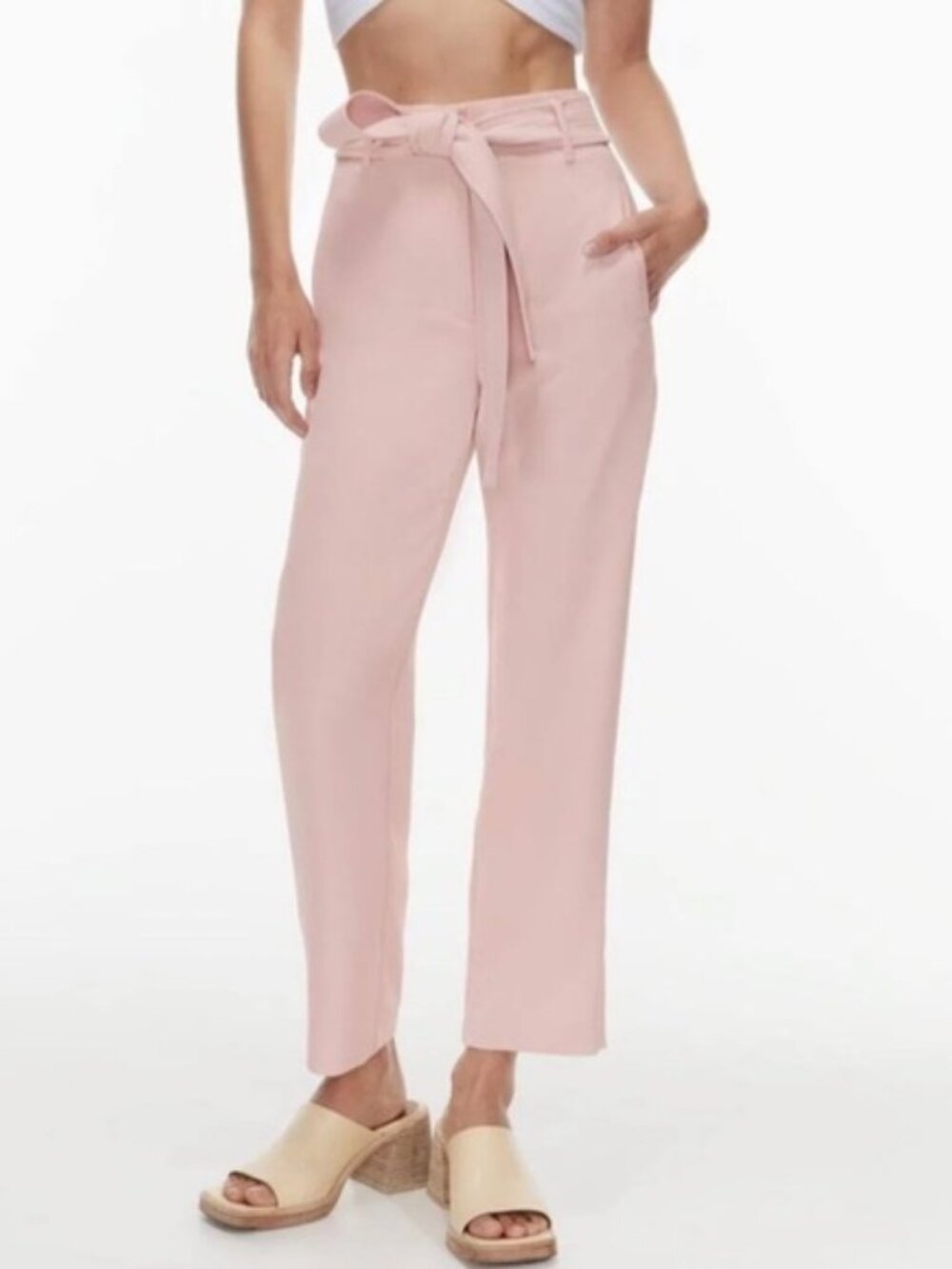 Aritzia Wilfred Blush Tie-front Pant